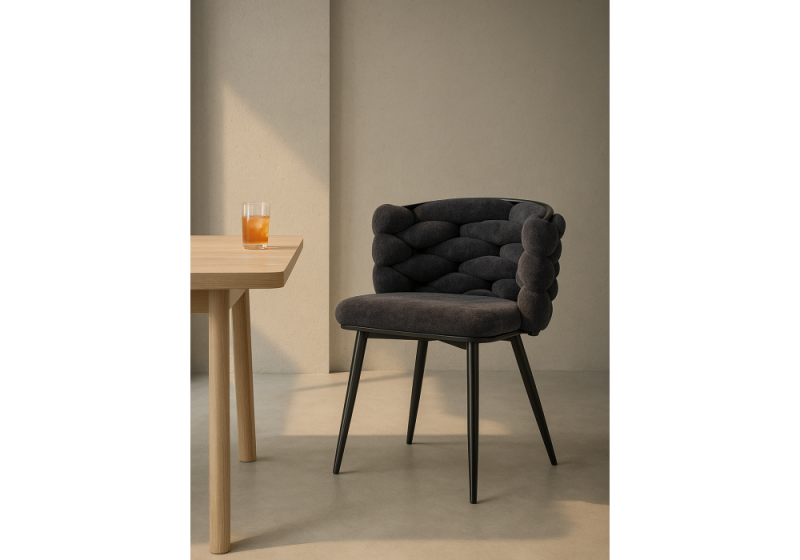 Стул на металлокаркасе на металлокаркасе Rendi gray-blue / black (64x70x77)