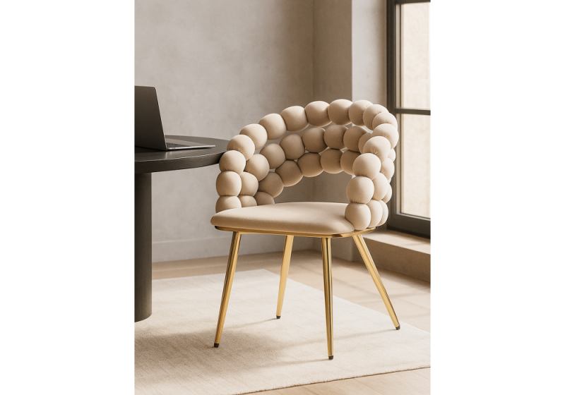 Стул на металлокаркасе Ball beige / gold (61x60x81)