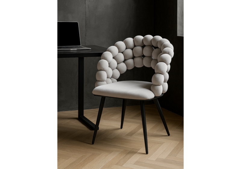 Стул на металлокаркасе Ball gray / black (61x60x81)