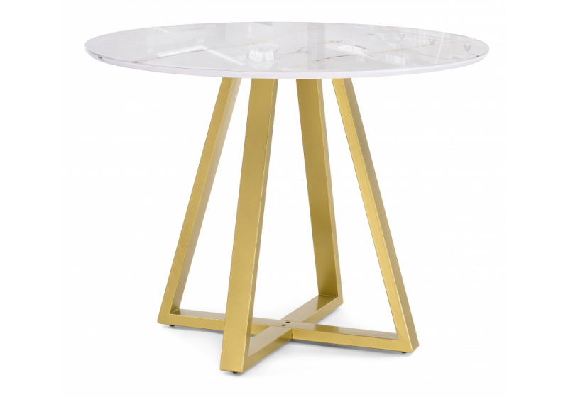 Стол стеклянный Норфолк 100 золото (100x78). 