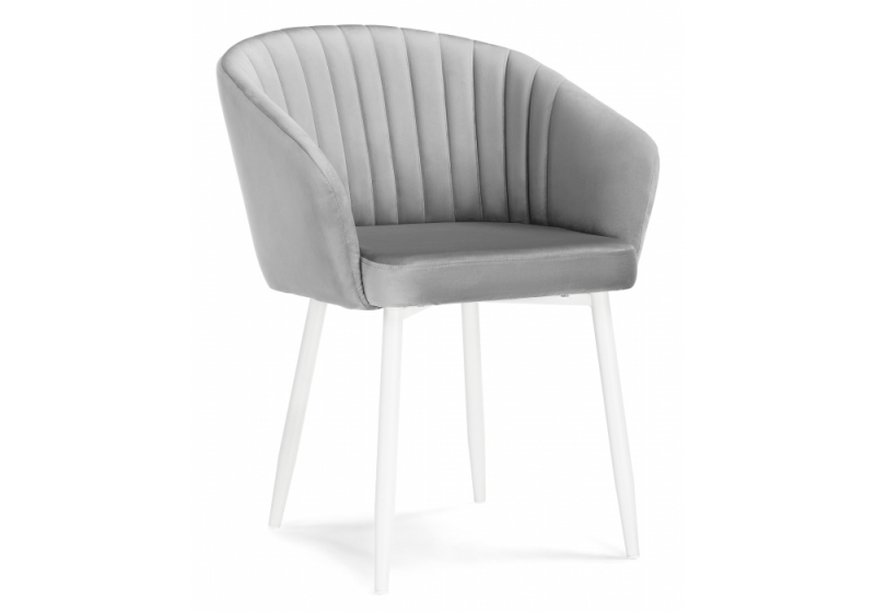 Стул на металлокаркасе Корсо светло-серое / белое (64x64x78). 