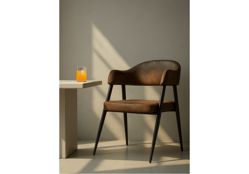 Стул на металлокаркасе Twin brown / black (53x54x79)