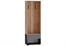 Прихожая Роут 0,6 м венге / дуб вотан / графит софт (60x37,3x185,6)