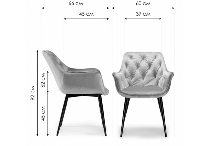 Стул на металлокаркасе Remo light gray (60x66x82)