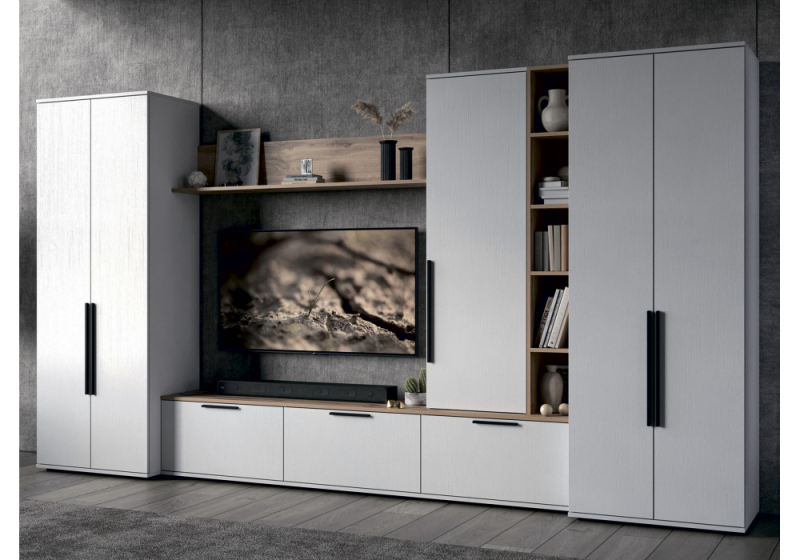 Готовая гостиная Филеста белый / дуб вотан комплектация 2 (333,4x48,4x186,2). 