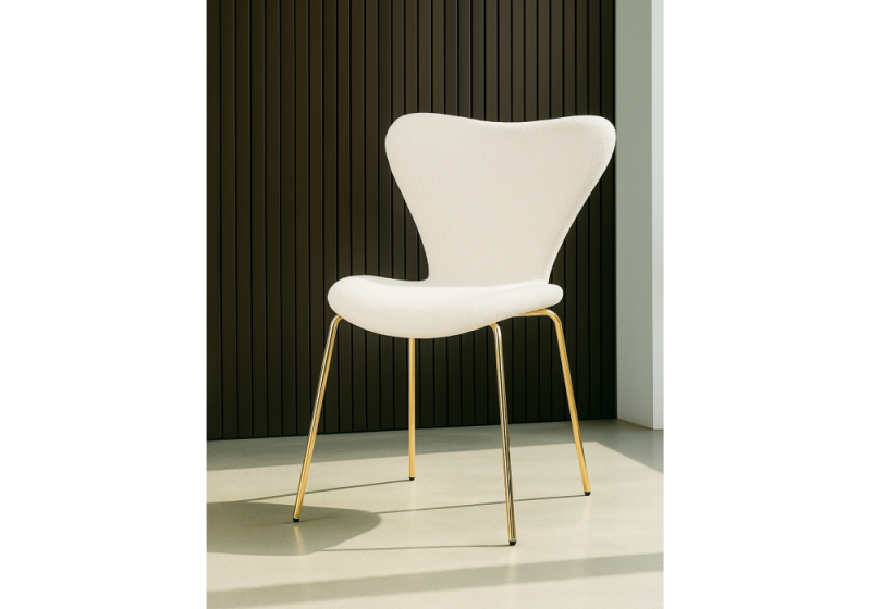 Стул на металлокаркасе Solo white / gold (52x55x80)