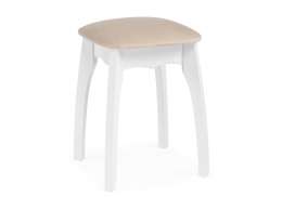 Табурет Астир белый / сливочный раф (36x36x48)