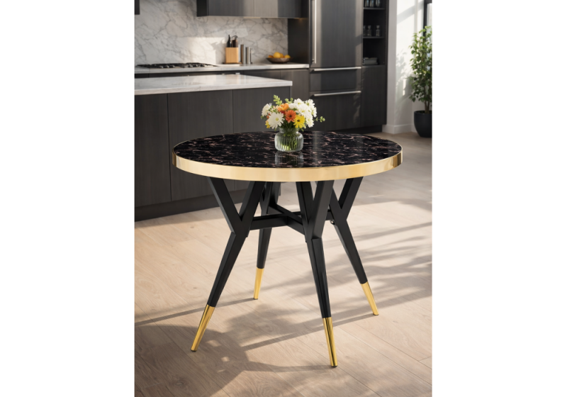 Стол деревянный Selina 80х72 black / gold (80x72)