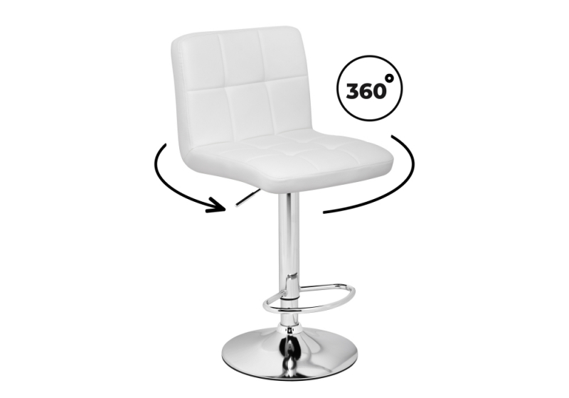 Барный стул Paskal white / chrome (43x53x89). 