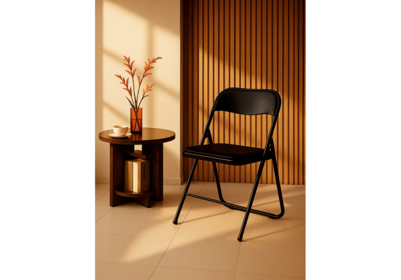 Стул на металлокаркасе Fold 1 складной black / black (43x40x77)