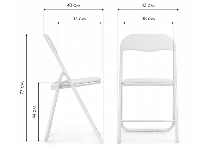 Стул на металлокаркасе Fold 1 складной beige / chrome (43x40x77)